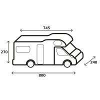 Reisemobil-Schutzhülle Design 12M, 750-800 x 240 x...