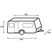 Wohnwagen-Schutzhülle Design 12M, 500-550 x 250 x...