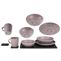Geschirrset Dolomit magnetisch brombeer
