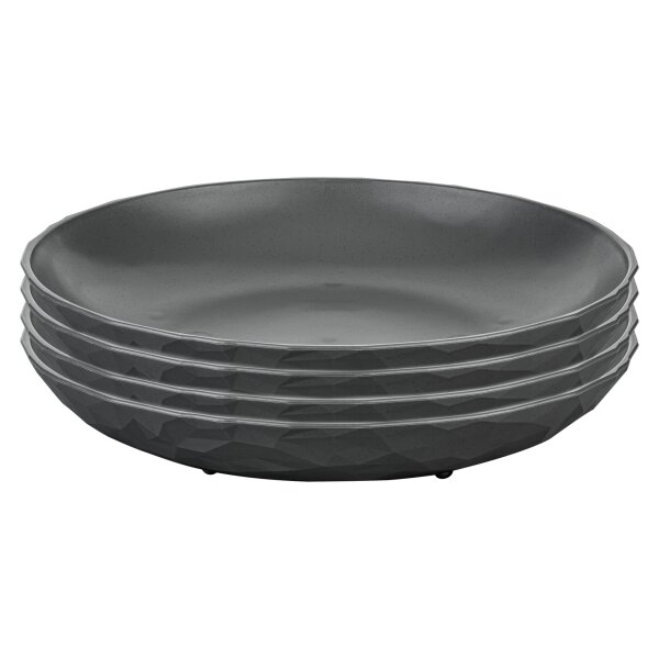 Tiefe Teller CLUB PLATE 220 4er Set, grau