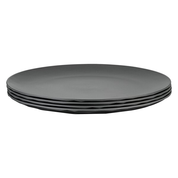Flacher Teller CLUB PLATE 260 4er Set, grau