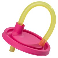 Deckel mit Trinkhalm pink mit Trinkhalm in gelb