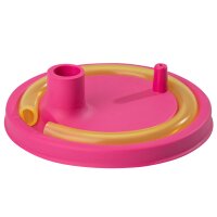 Deckel mit Trinkhalm pink mit Trinkhalm in gelb