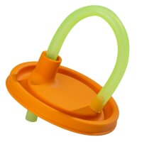 Deckel mit Trinkhalm orange mit Trinkhalm in grün