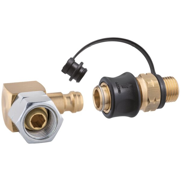 Steckkupplung Set Typ SKU-QR G 1/4 LH-KN x SKU und STN x G1/4LH-ÜM 90°