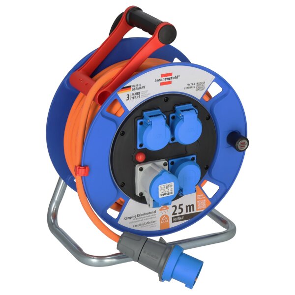 Kabeltrommel Garant CEE Camping/Maritim 3 x Schutzkontakt-, 1 x CEE-Steckdose