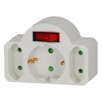 Adapterstecker 2 Euro + 1 Schutzkontakt-Steckdose