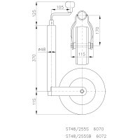 Stützrad 225 x 70 mm, Felge Stahl