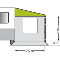 Seitenwand mit Fenster für Sonnendach Kombi