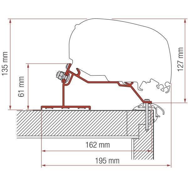 Adapter Caravan Roof 550 Markisenadapter F80