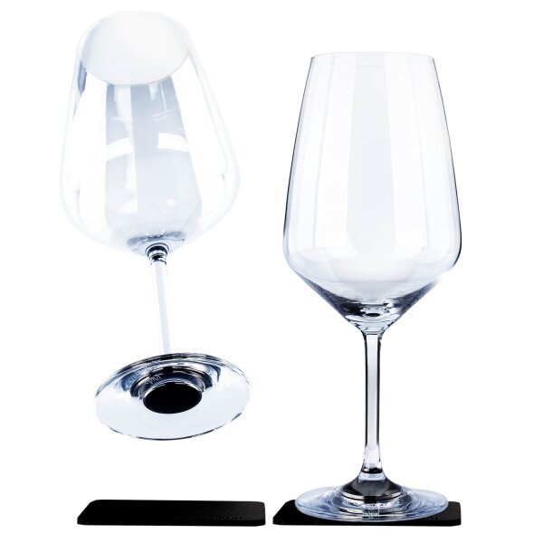 Magnet-Weingläser 2er-Set mit Untersetzer, 250 ml