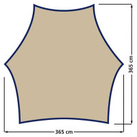 Sonnensegel Tarp Carside 365 x 365 x 200 cm
