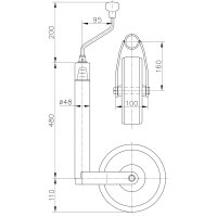 Deichsellaufrad mit Stützlastanzeige 215 x 70 mm,...