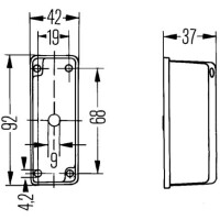 Umrissleuchte 92 x 37 x 43 mm