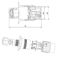 Stecker Multicon West 13-polig