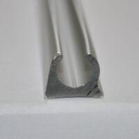 Keder-Profilschiene einfach silber mit Kedereinzug ohne Nut