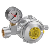 Niederdruckregler 1,5 kg/h 30 mbar, mit Manometer