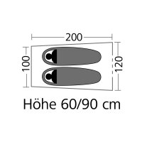 Trekkingzelt Minilite 120 x 200 x 90 cm