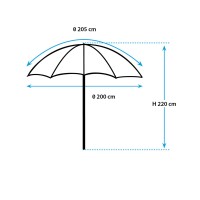 Strandsonnenschirm Onda 200 cm Durchmesser