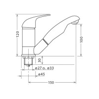 Einhebelmischer Keramik Kama Standardauslauf 150 mm