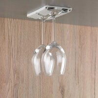 Stielglashalter 2er-Set lichtgrau, für 2-3 Gläser