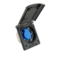 Universal-Vorzeltsteckdose anthrazit Schuko /12 V / SAT/TV