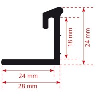 Tischeinhängeleiste 60 cm Kunststoff, braun