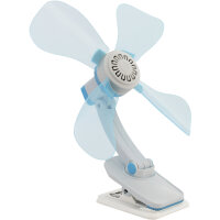 Klammer-Ventilator, 12 Volt, blau
