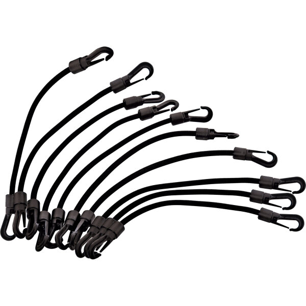 Gummispanner mit 2 Kunststoffhaken, Länge 80 cm, 10 Stück