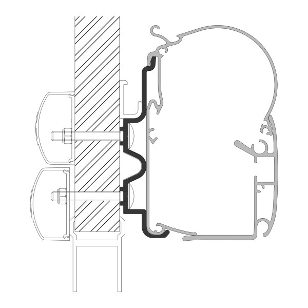 Adapter für Hymer Camp zu Dometic-Markisen Serie 1, Länge 4,5 m