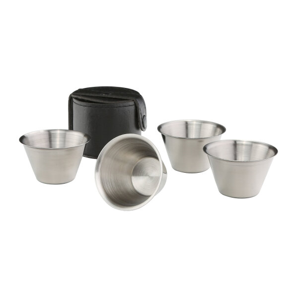 Bechersatz im Lederetui 4 Becher 30 ml