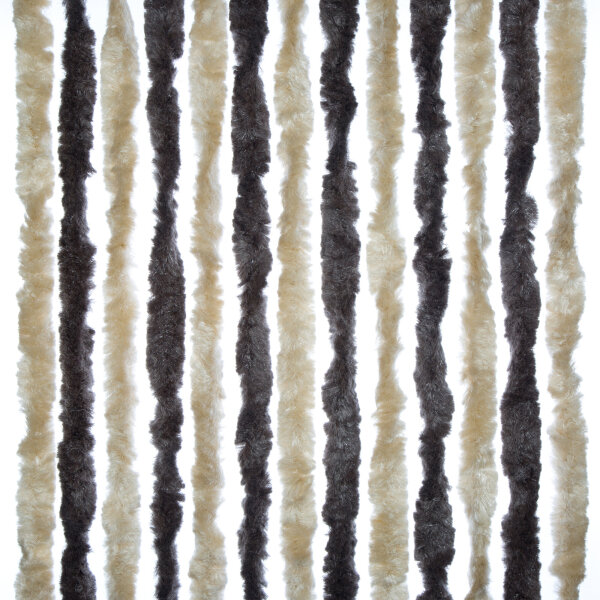 Chenille-Flauschvorhang Reisemobil 56 x 205 cm, braun/beige