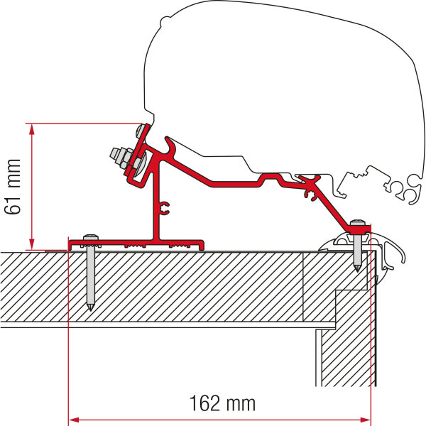 Adapter Caravan Roof 400 cm Markisenadapter F80/65