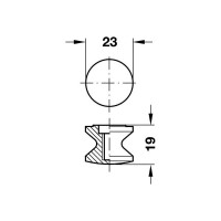 Druckknopf mit Rosette dunkelgrau