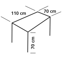 Bambus Rolltisch Chambery 110 x 70 x 70 cm