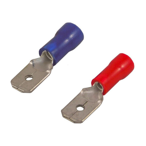 Flachstecker halbisoliert blau 6,3 x 0,8 mm
