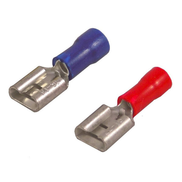 Flachsteckhülse halbisoliert rot 6,3 x 0,8 mm