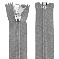 Zeltreißverschluss 240 cm mit Doppelschieber, grau