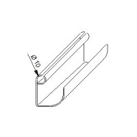 Vorzeltregenrinne 260 cm Kunststoff, grau