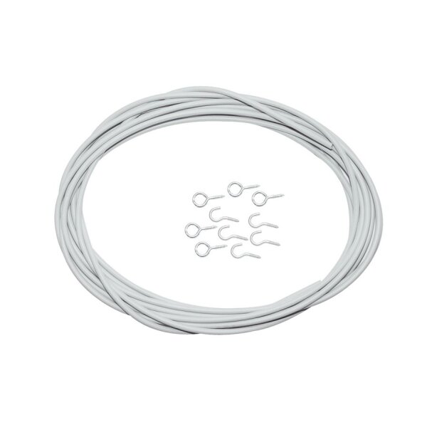 Spannfix hellgrau 5 Meter mit 5 Haken und 5 Ösen, SB